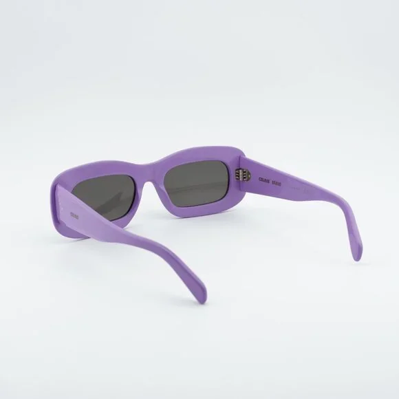 Celine CL40294I 78A Sunglasses Shiny Purple Rectangle Frame, Grey Lenses - Picture 4 of 10
